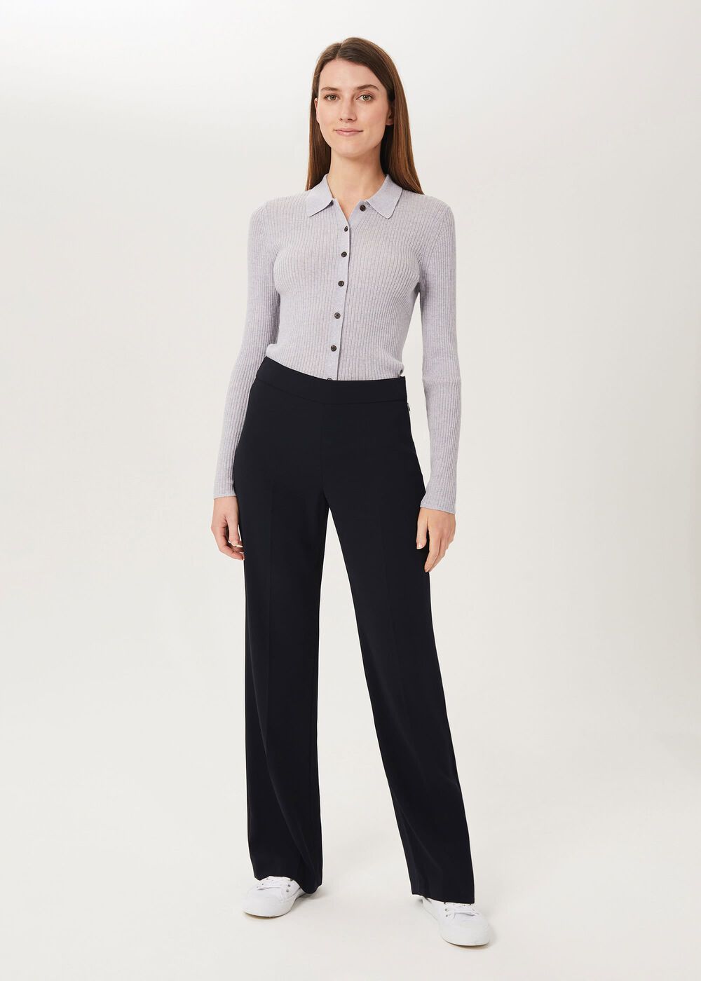 Maya Wide Leg Pants , Navy, hi-res