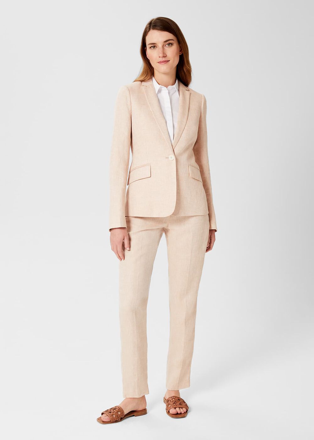 Petite Ivana Linen Jacket , Warm Neutral, hi-res