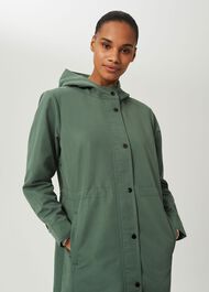 Kathy Water Resistant Parka With Hood, Dark Sage Green, hi-res