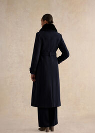 Celeste Wool Blend Coat, Navy, hi-res