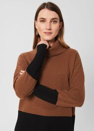 Melodie Merino Wool Sweater, Toffee Black, hi-res