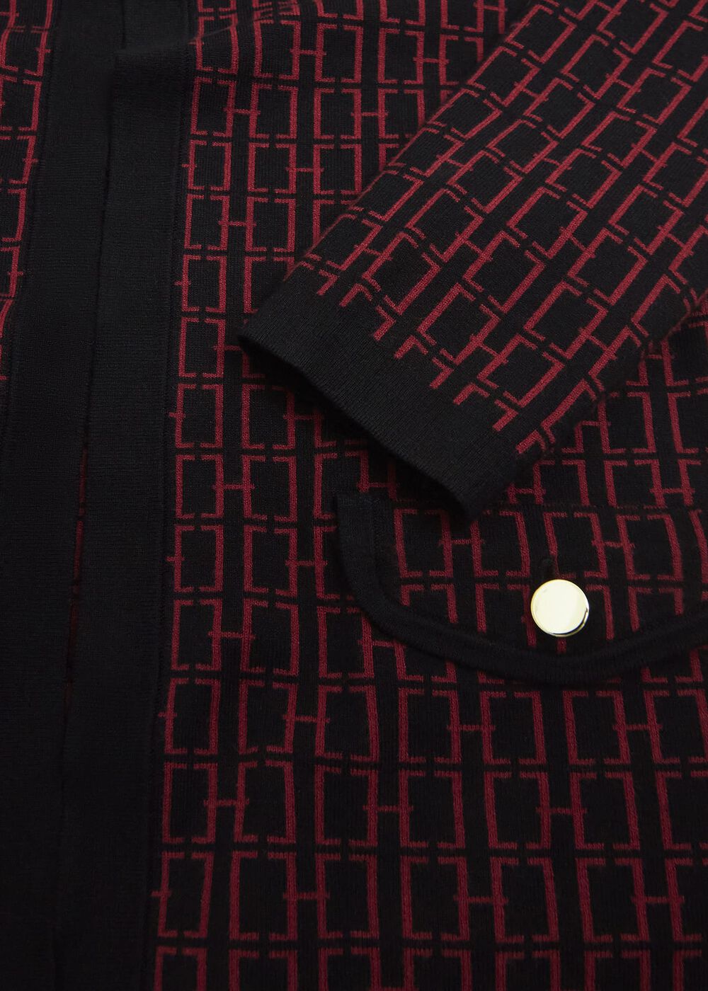 Perrie Knitted Jacket, Black Rhubarb, hi-res