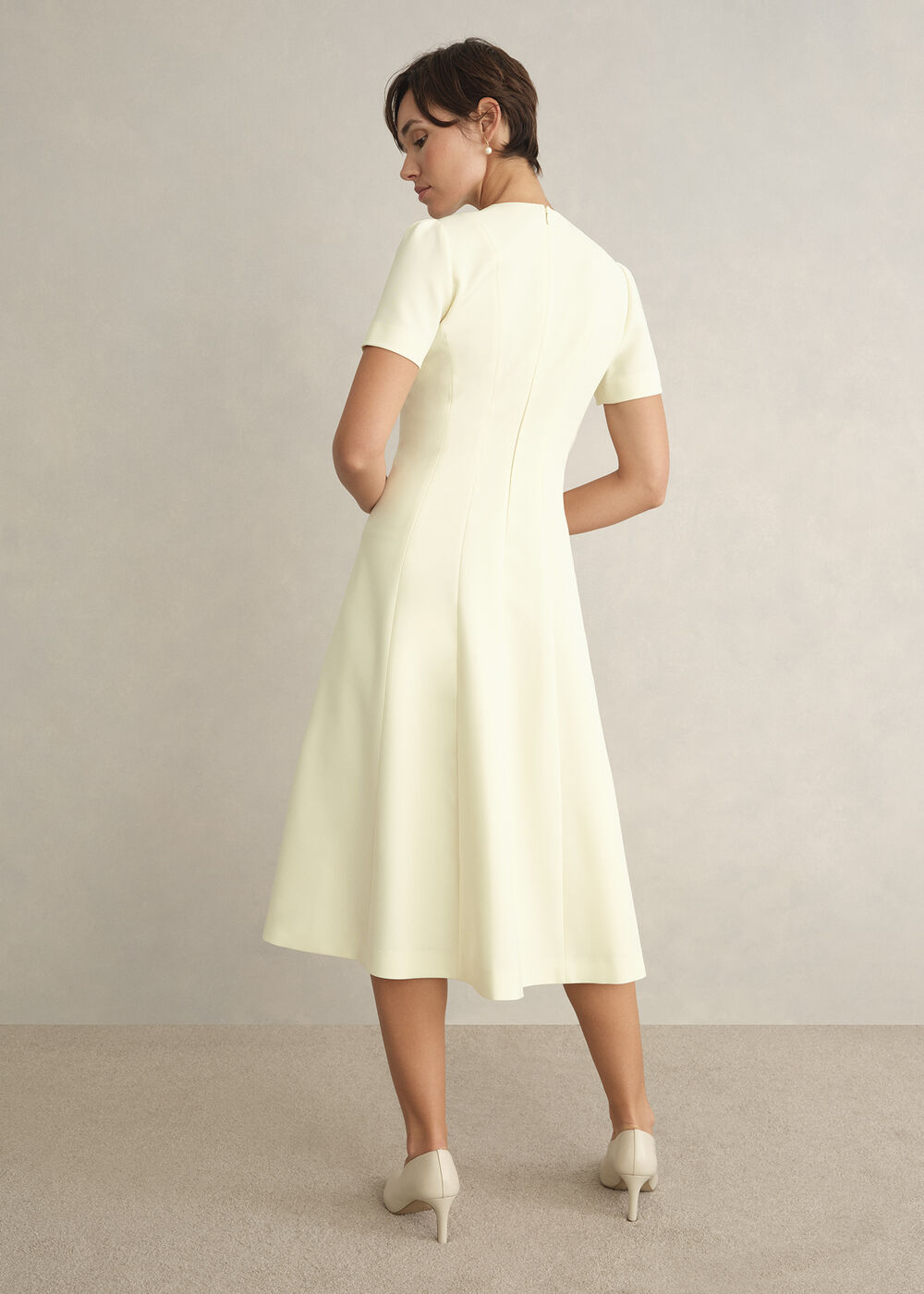 Eliana Seam Detail Dress, Pale Yellow, hi-res
