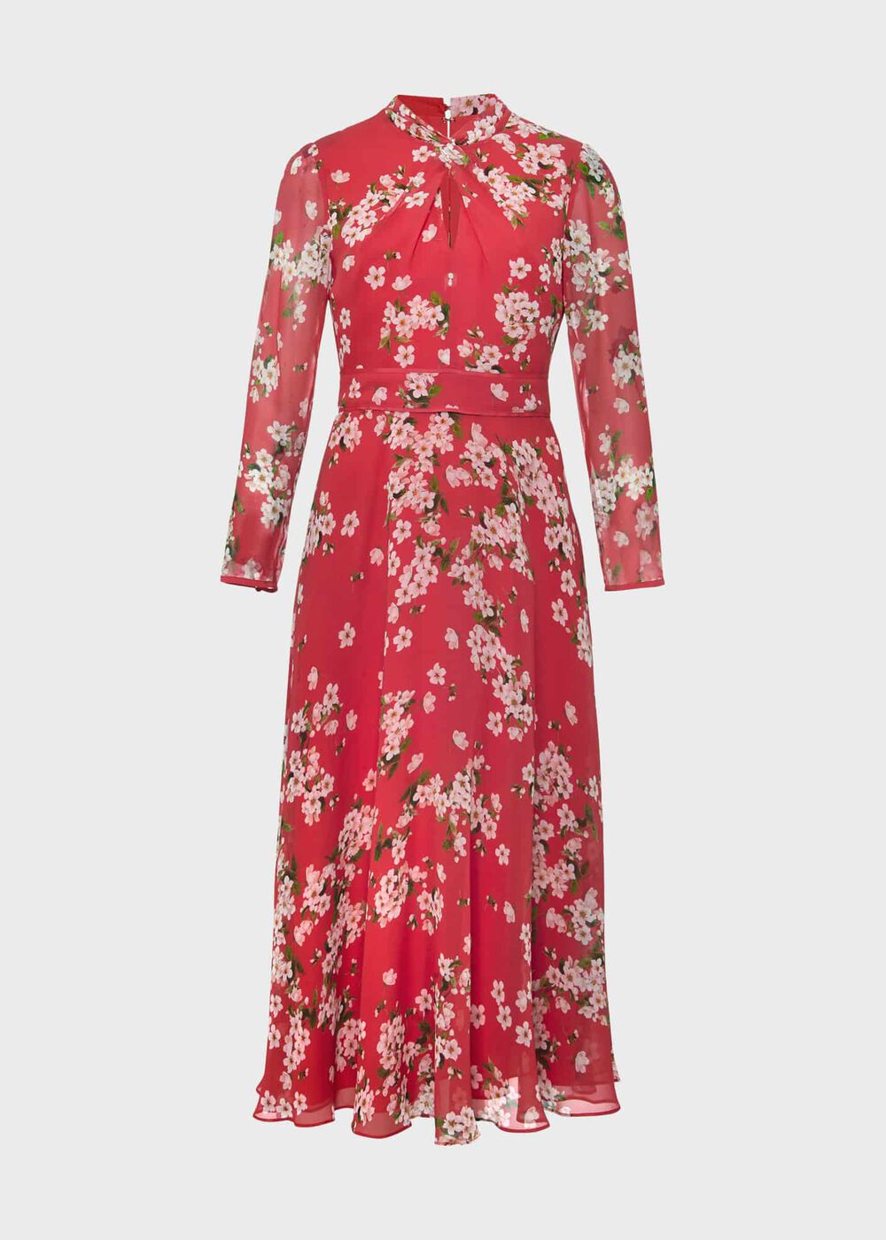 Helena Silk Fit And Flare Dress, Pink Multi, hi-res