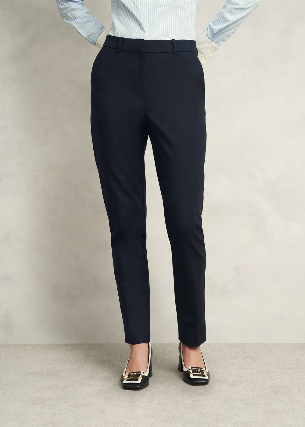 Petite Nicky Tapered Travel Pants, Navy, hi-res