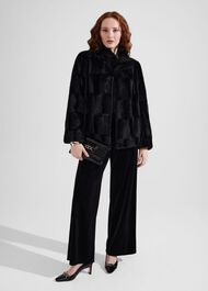 Viviene Velvet Pants, Black, hi-res