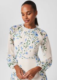 Renee Silk Floral Dress, Cream Multi, hi-res