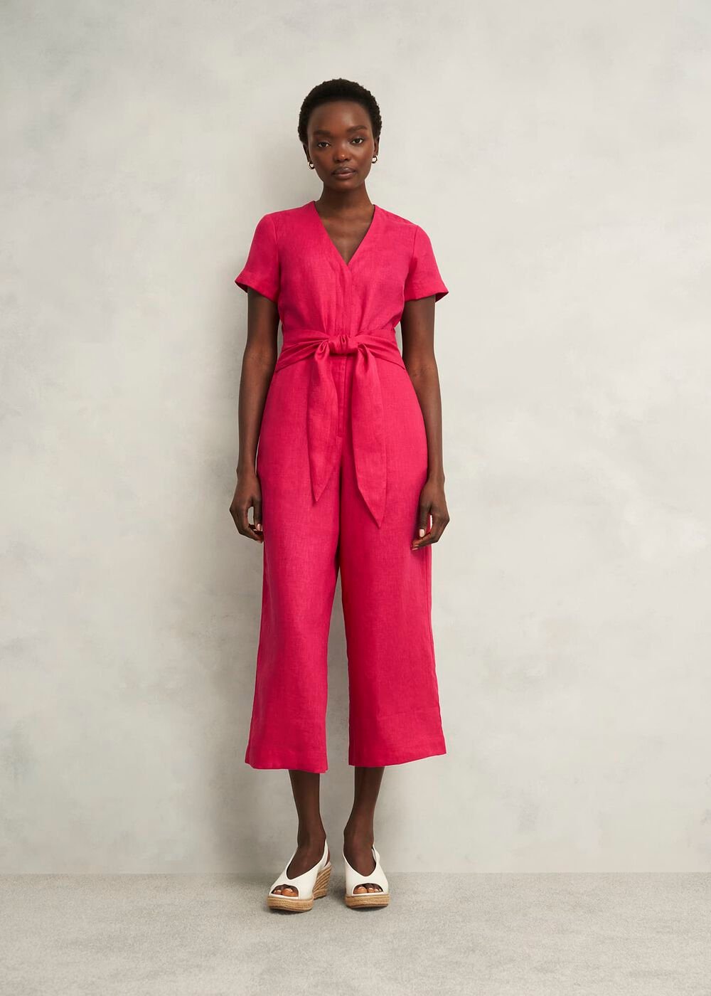 Petite Aliya Linen Jumpsuit, Zinnia Pink, hi-res