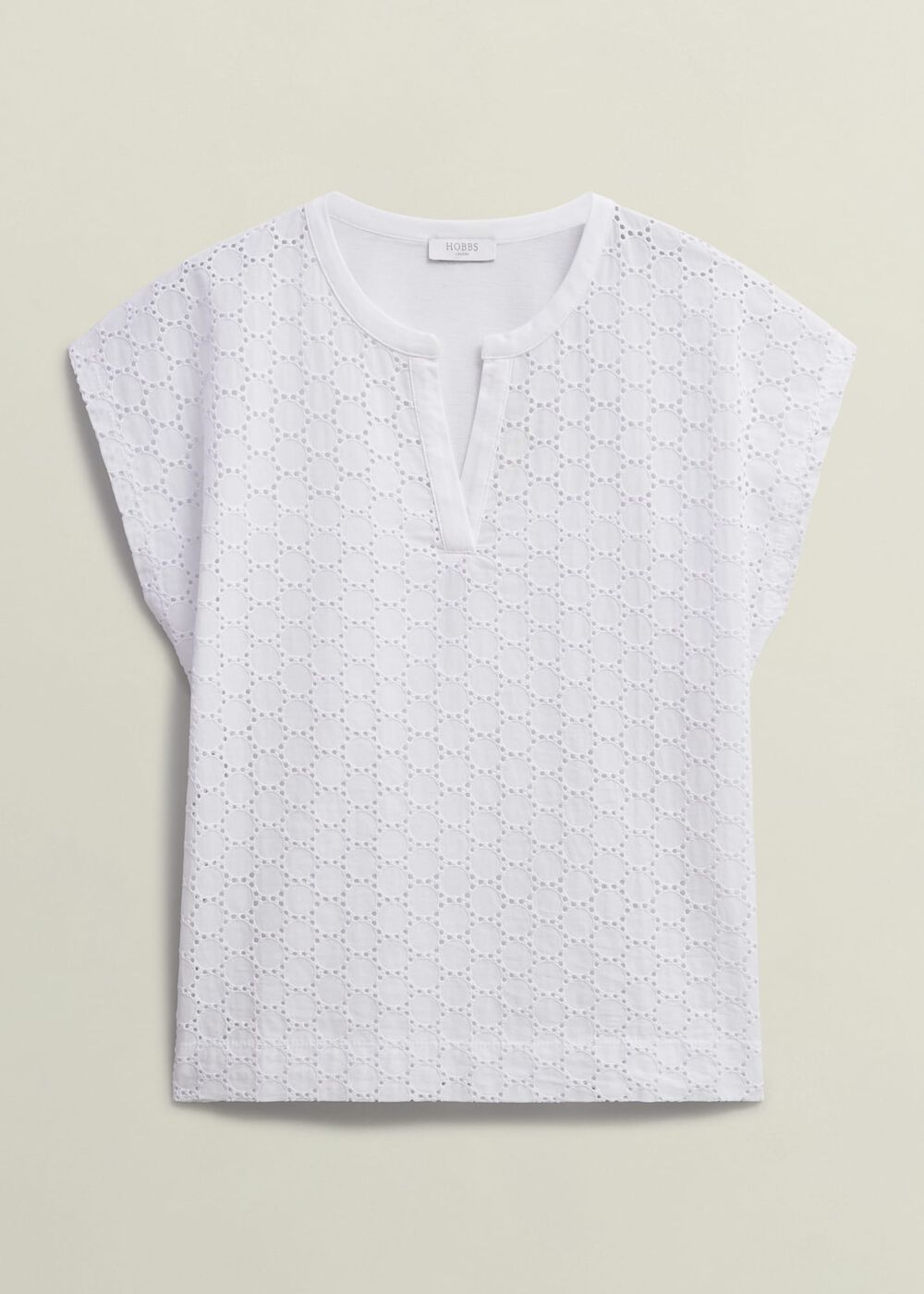 Joanna Broderie Top, Hobbs White, hi-res