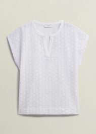 Joanna Broderie Top, Hobbs White, hi-res