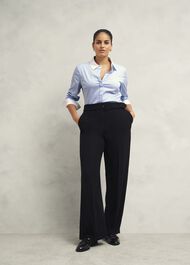 Victoria Cotton Blend Shirt, Pale Blue White, hi-res