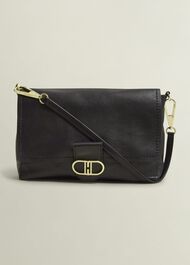 Lana Leather Shoulder Bag, Black, hi-res