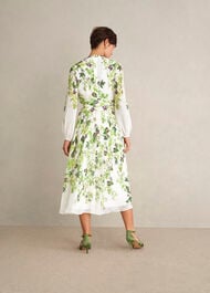 Petite Pia Silk Floral Dress, Ivory Multi, hi-res