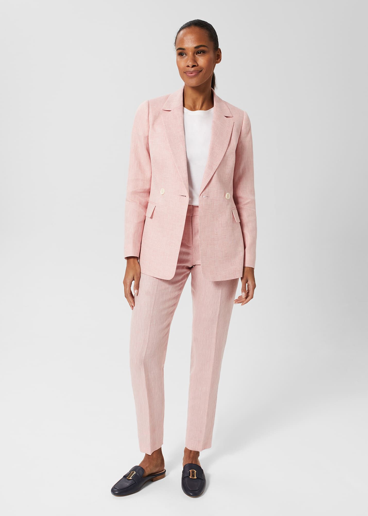 Cropped pink wool trousers by Studio Heijne, made-for-you