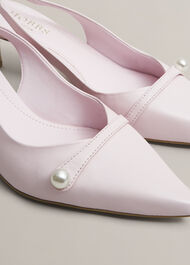 Serena Leather Slingbacks, Pale Pink, hi-res