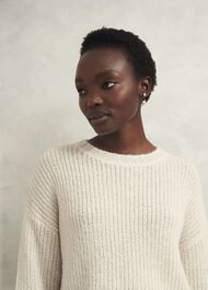 Marsha Sequin Sweater With Alpaca, Ivory, hi-res