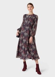 Eden Floral Tea Dress, Midnight Rose, hi-res