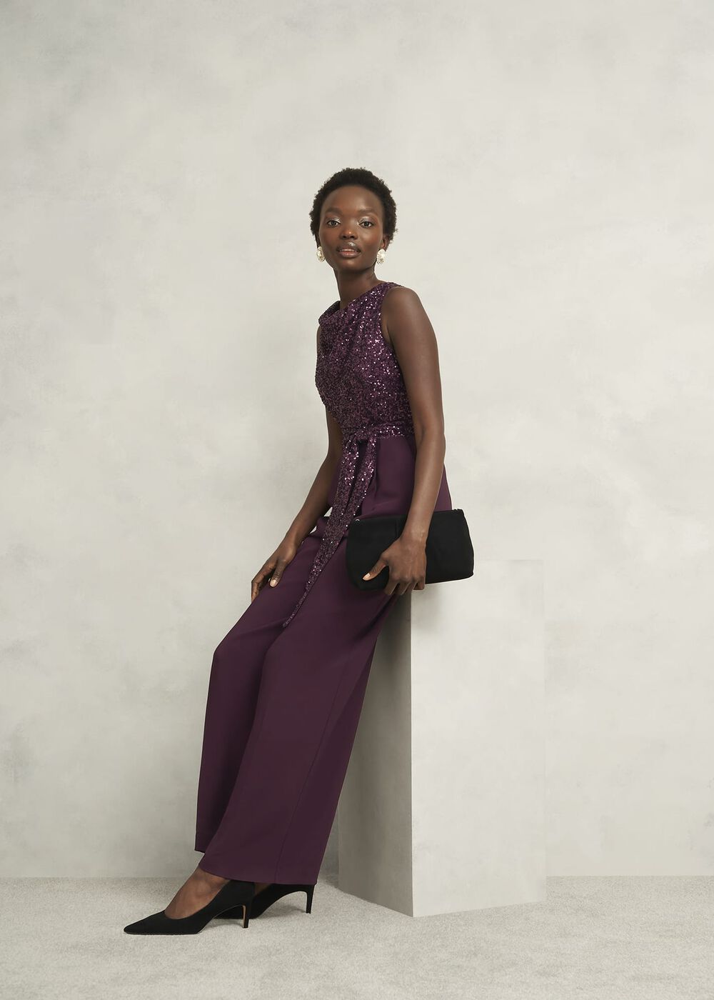 Zuri Jumpsuit, Onyx Red, hi-res
