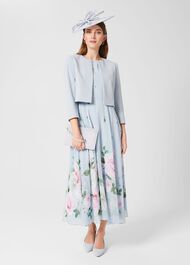 Carly Floral Midi Dress, Blue Multi, hi-res