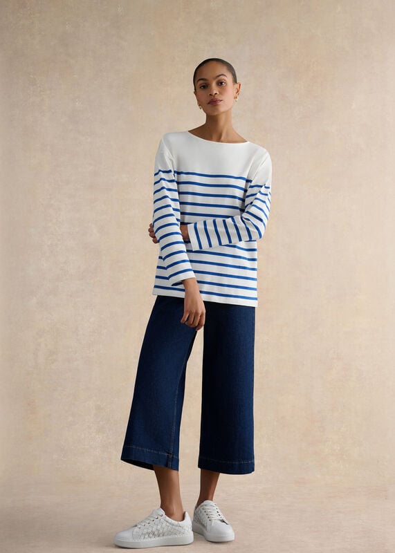 Sian Striped Long Sleeve Cotton Top