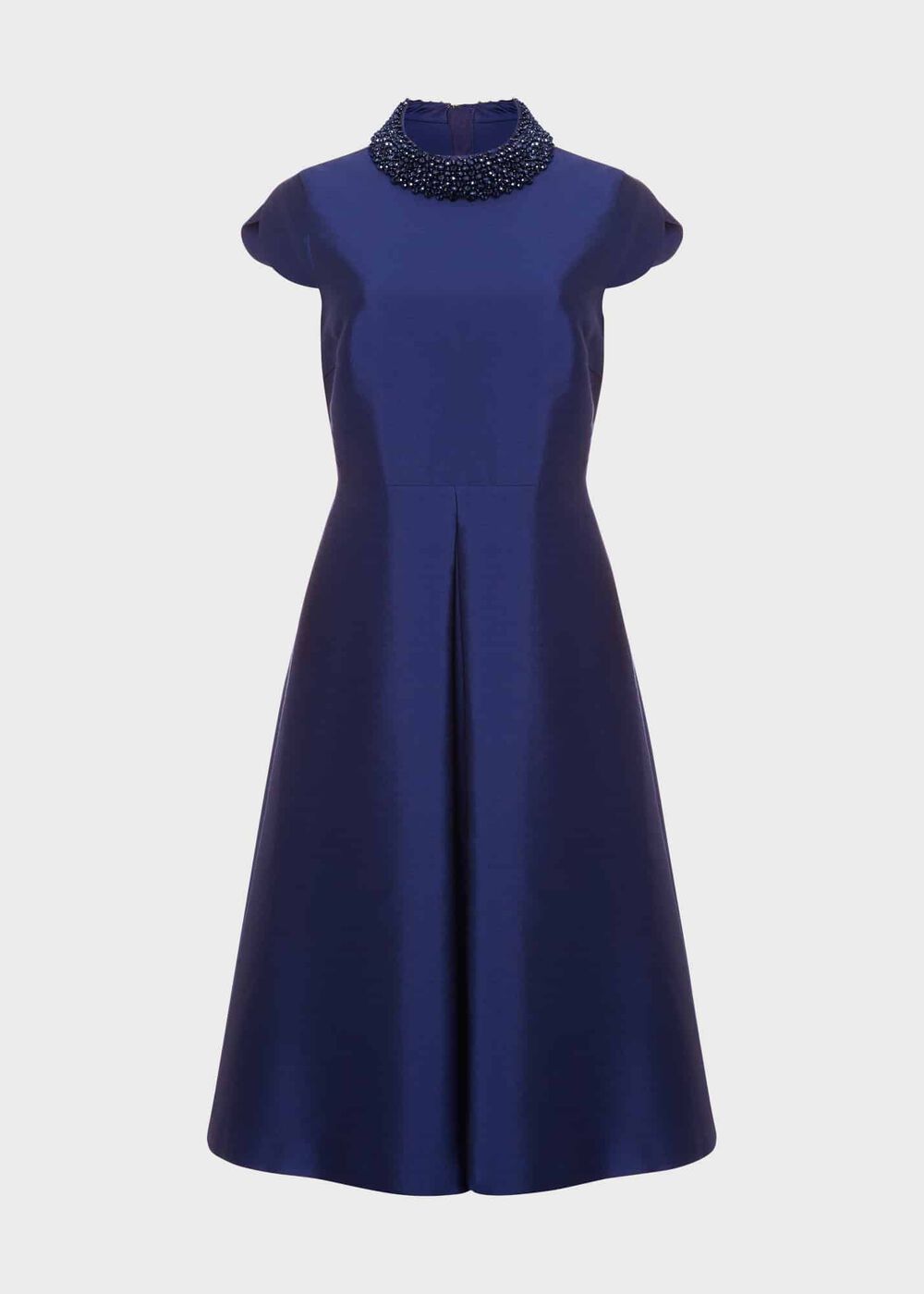 Christie Silk Wool Beaded Dress, Royal Blue, hi-res