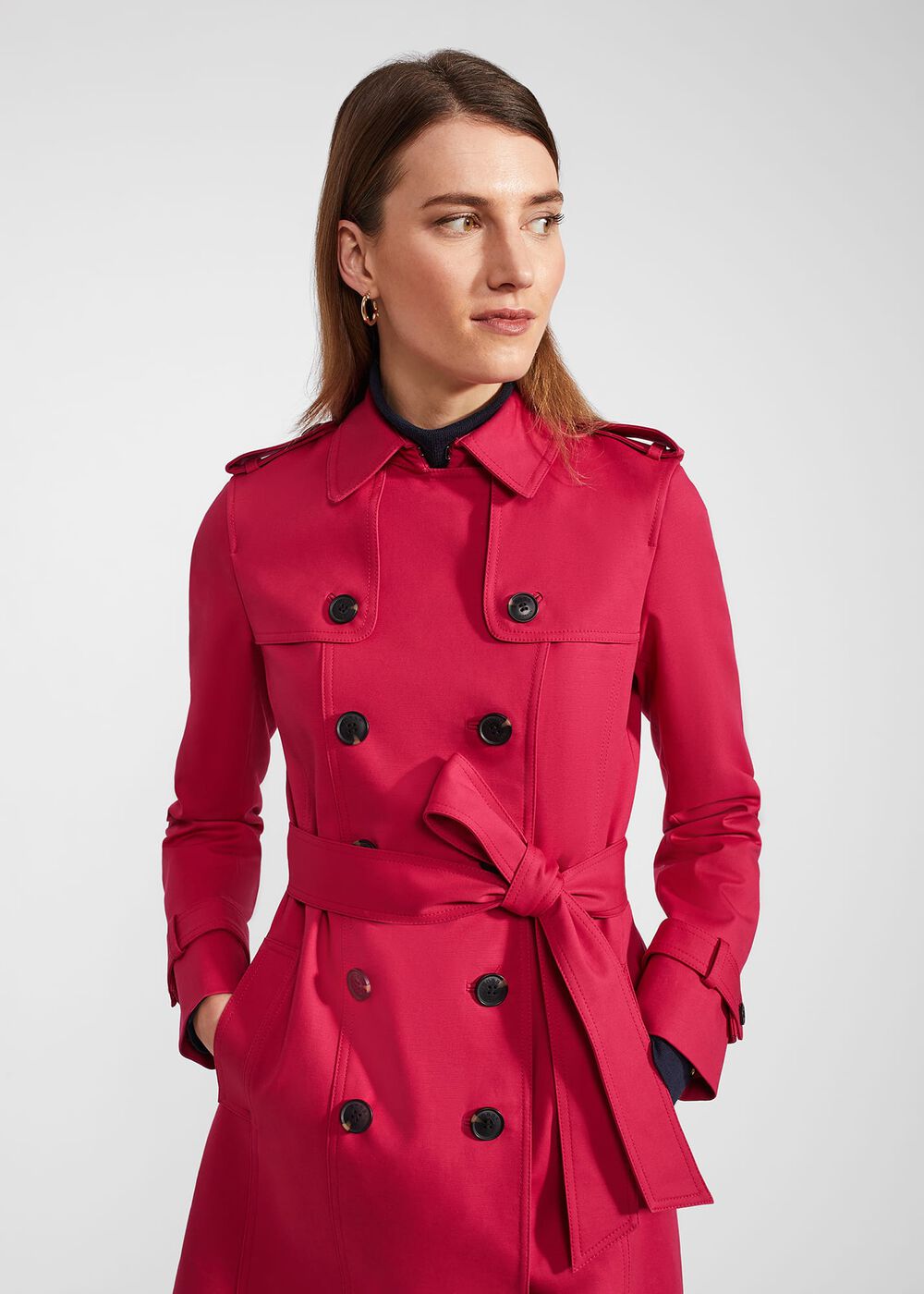Saskia Shower Resistant Trench Coat, Cerise Pink, hi-res