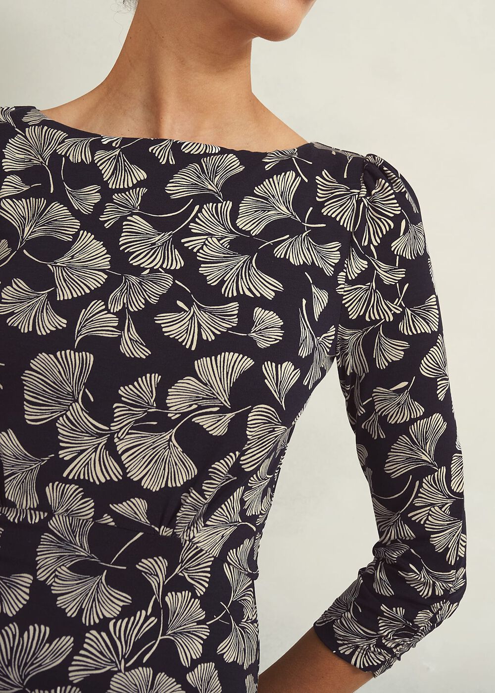 Petite Ginny Jersey Dress, Navy Cream, hi-res