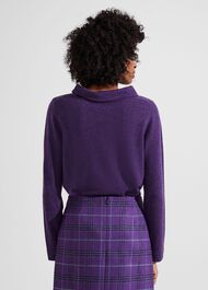 Audrey Wool Cashmere Sweater, Rich Purple, hi-res