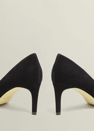 Leila Suede Court Shoes, Black, hi-res