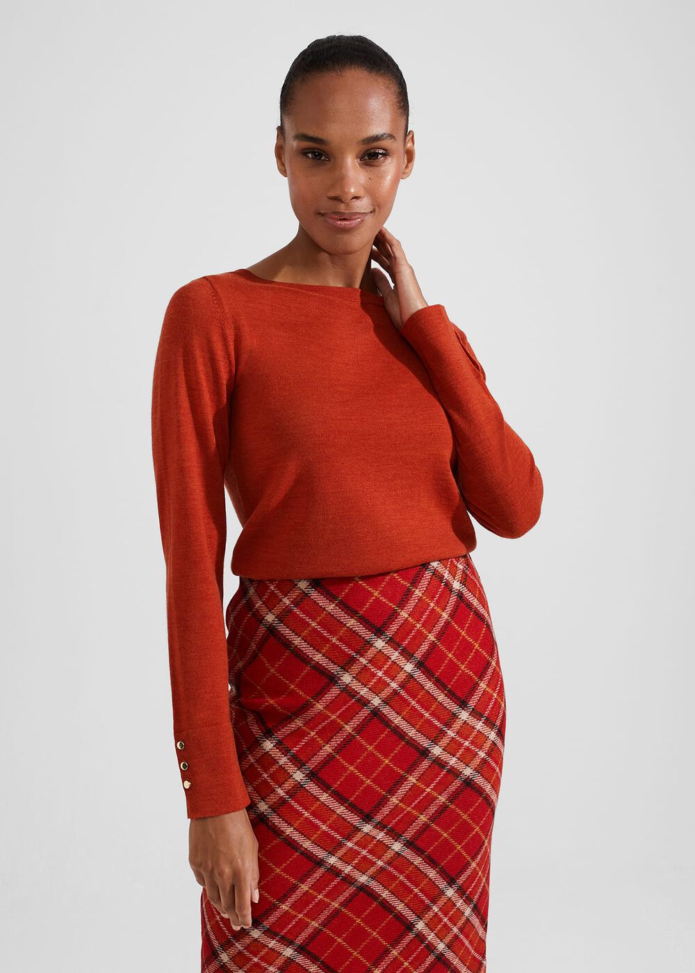 Perla Merino Wool Sweater, Orange Marl, hi-res