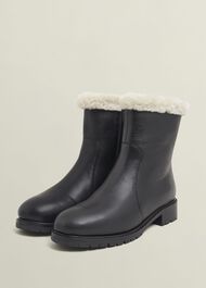 Josie Shearling Boots, Black, hi-res
