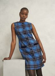Petite Joella Wool Dress, Blue Multi, hi-res