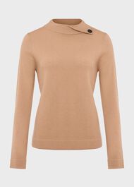 Talia Wool Cashmere Sweater, Camel, hi-res