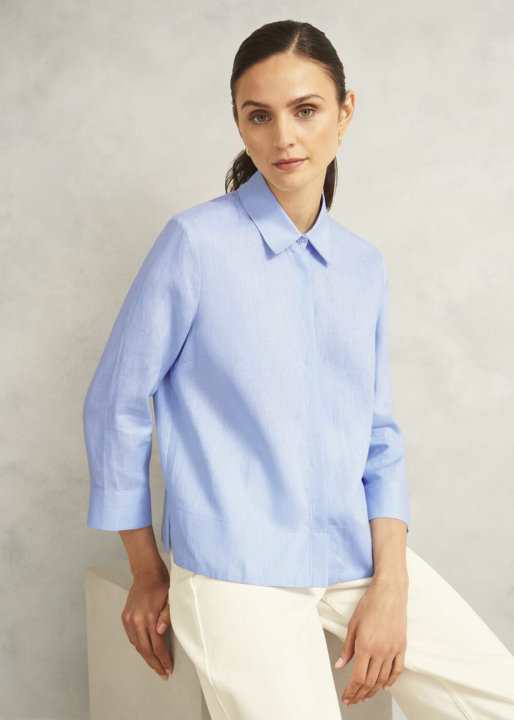 Light Blue Nita Shirt, Maya Blue, hi-res