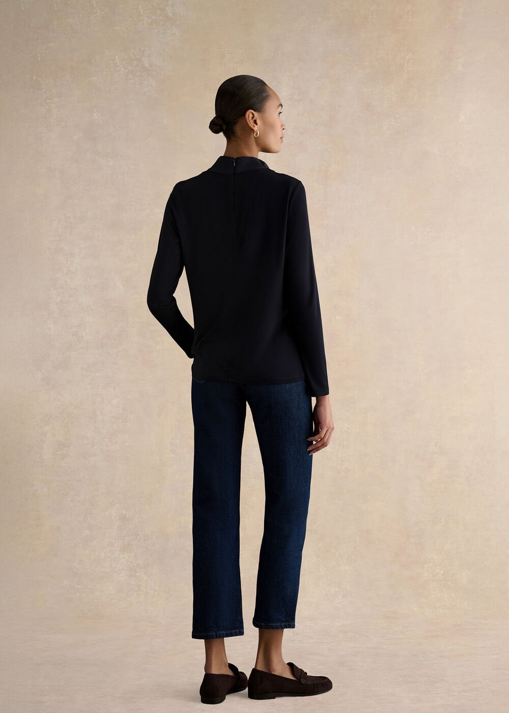 Arielle Cowl Neck Long Sleeve Blouse, Hobbs Navy, hi-res