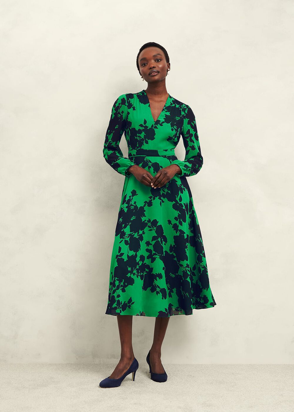 Petite Aurora Dress, Navy Green, hi-res