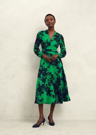 Petite Aurora Dress, Navy Green, hi-res