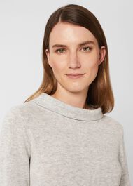 Audrey Wool Cashmere Jumper, Pale Grey Marl, hi-res