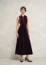 Isleworth Velvet Dress, Cocoa Brown, hi-res