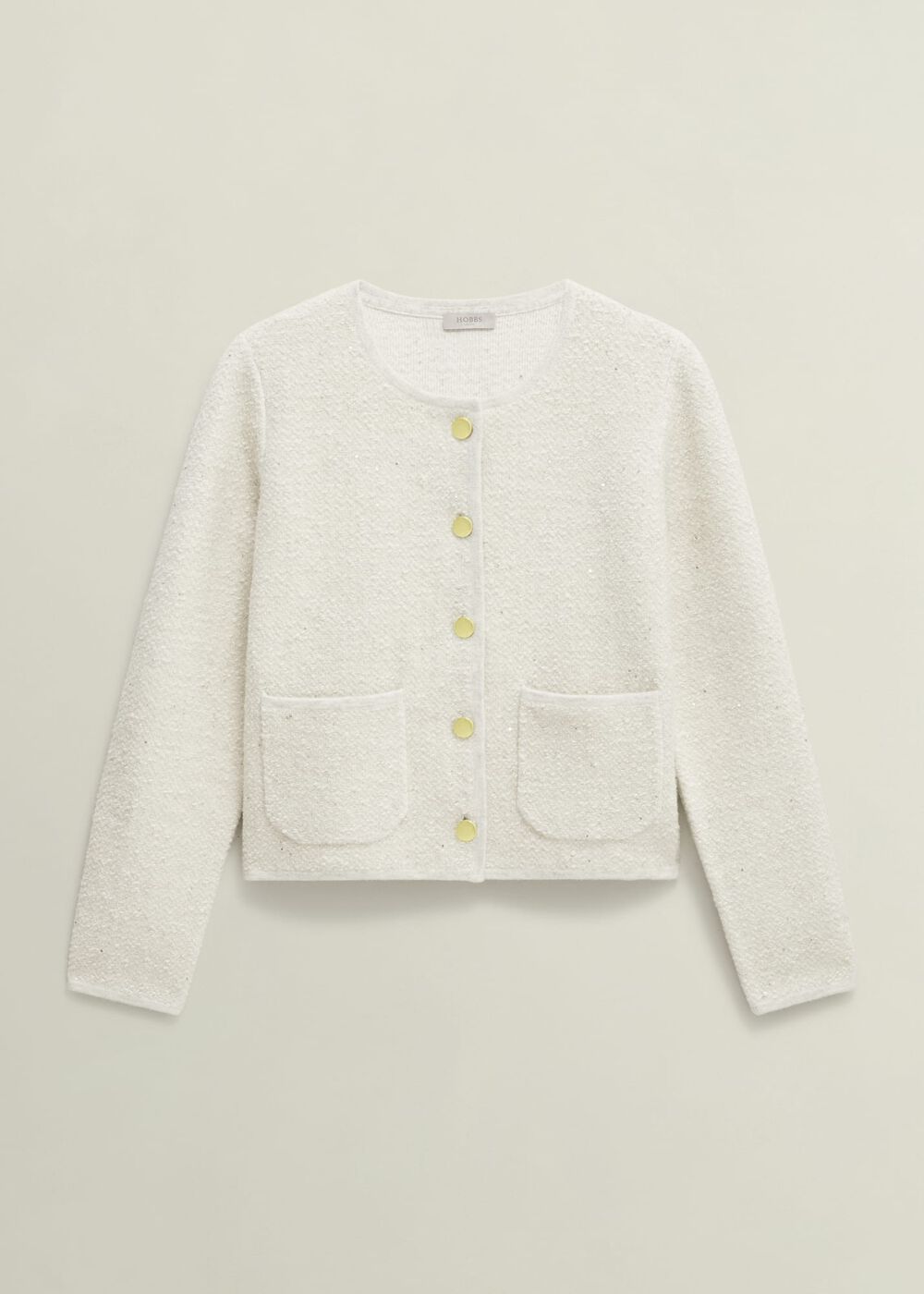 Zayla Sparkle Knitted Jacket, Ivory, hi-res
