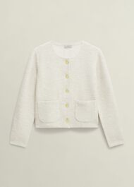 Zayla Sparkle Knitted Jacket, Ivory, hi-res