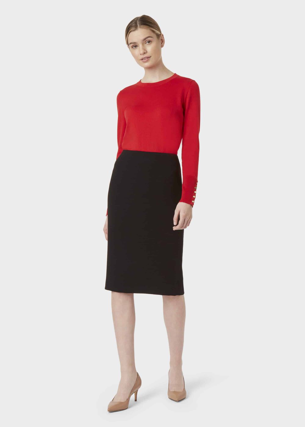 Petite Alva Pencil Skirt, Black, hi-res