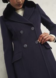 Petite Marlene Wool Blend Coat, Navy, hi-res
