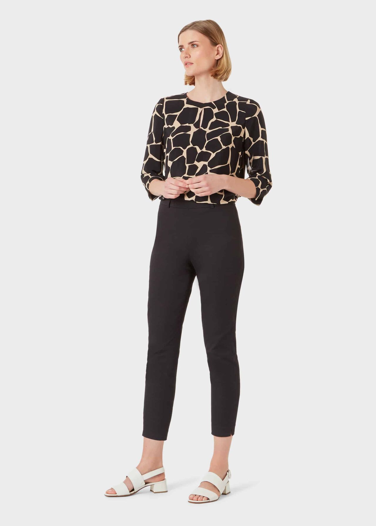 Mallory Cotton Blend Capri Trousers With Stretch