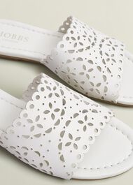 Brodie Leather Slides, Ivory, hi-res