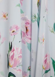 Petite Carly Floral Midi Dress, Pale Blue Multi, hi-res