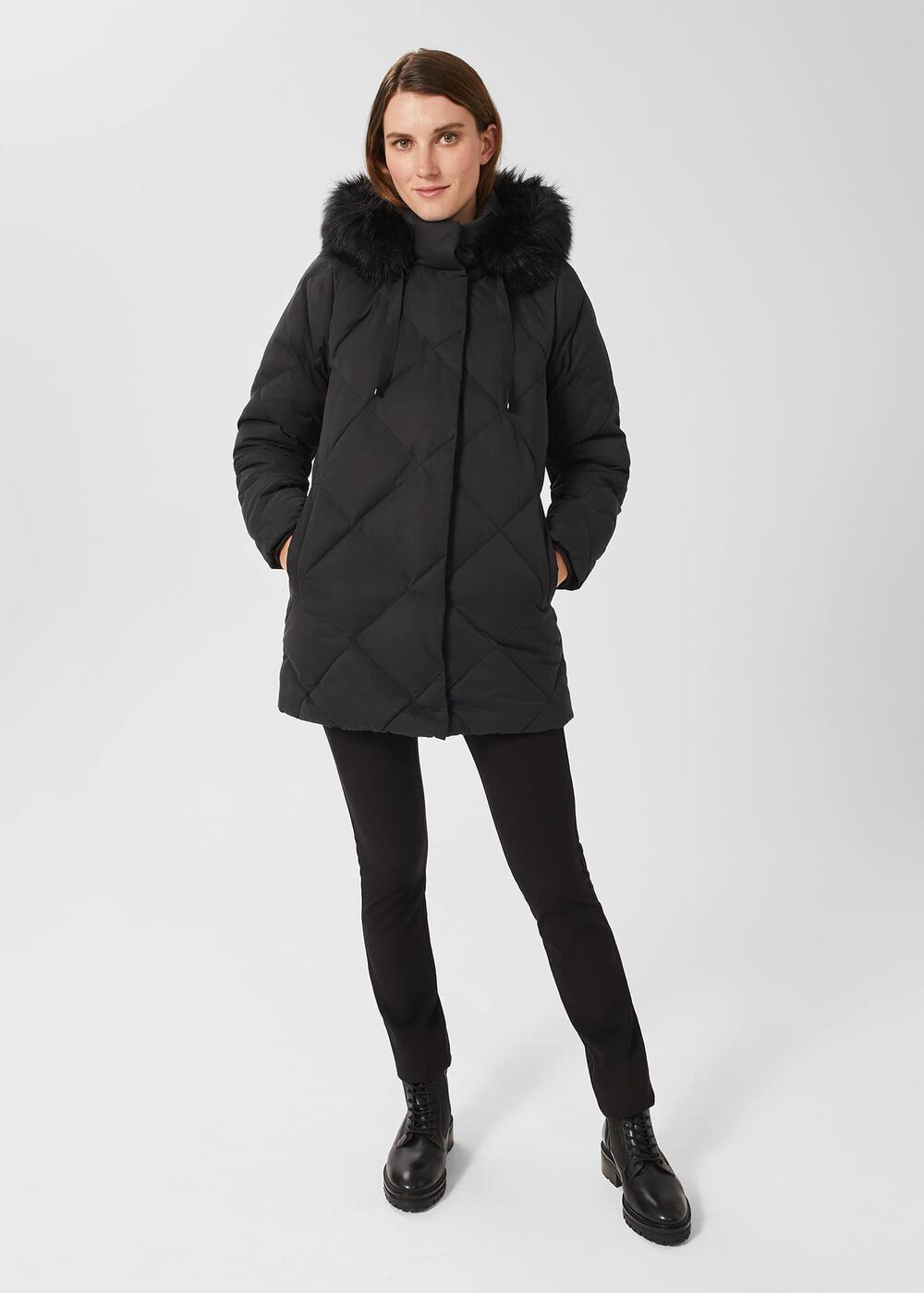 Loren Puffer Jacket With Hood, Washed Black, hi-res