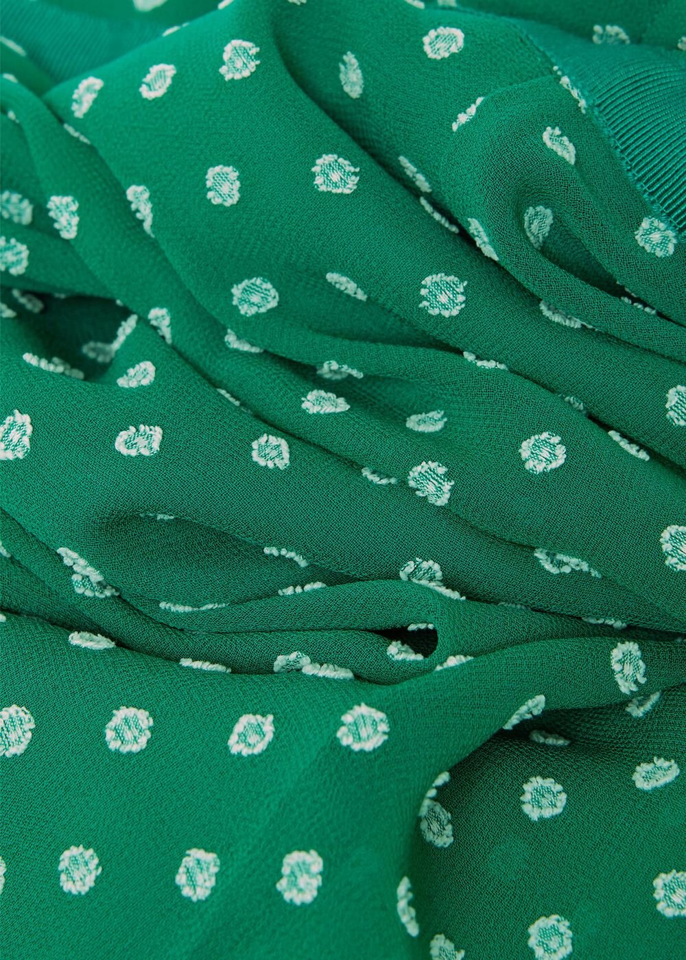 Della Spot Fit And Flare Dress, Green Ivory, hi-res