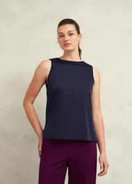 Trina knitted top, Hobbs Navy, hi-res