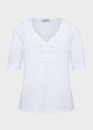 Demi Broderie Top, White, hi-res